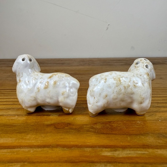 Vintage Lamb Salt & Pepper Shakers | Ceramic Sheep Figurines | Cottagecore - Picture 7 of 8